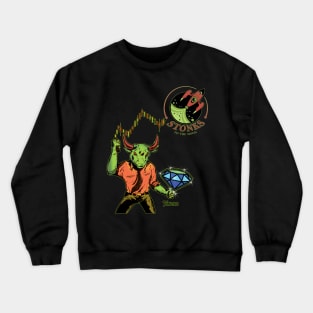 Cool Stonks Bull Holding Diamond Stock Trader Crewneck Sweatshirt